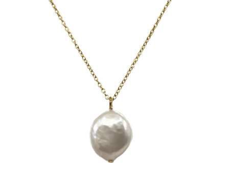 Getting Fresh Disc Pearl Gold Necklace Fashion