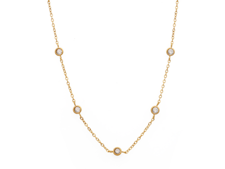 Bezel Sparkle Gold Necklace Cheap