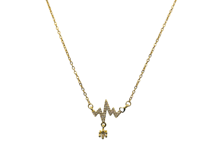 The Racing Heart Bling Gold Necklace Cheap