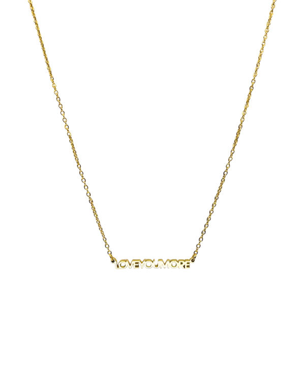 Mini Love You More Bar Gold Necklace Discount