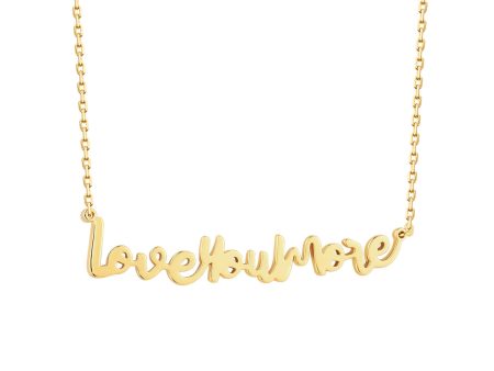 Script Love You More Bar Gold Necklace For Discount