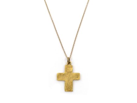 The Rustic Gold Walk in Faith Cross Necklace For Discount