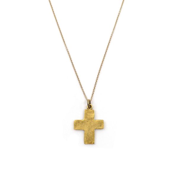 The Rustic Gold Walk in Faith Cross Necklace For Discount