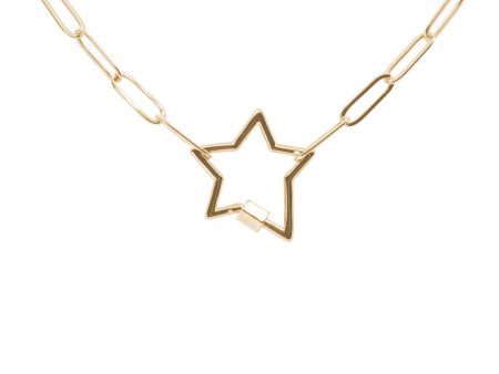 Gold Paperclip Chain Link Necklace - Star Sale