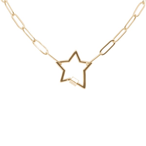 Gold Paperclip Chain Link Necklace - Star Sale