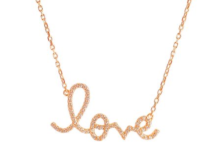 The Script Love Gold Horizontal Necklace Bling Discount