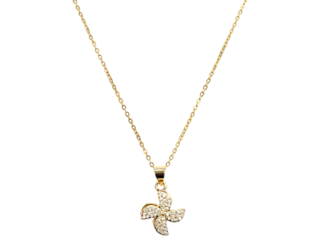 The Sparkling Pinwheel Gold Necklace on Sale