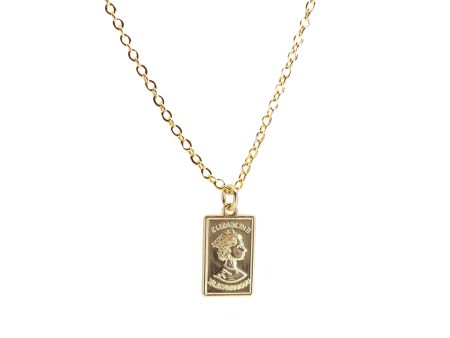 Queen Elizabeth Gold Bar Necklace For Cheap