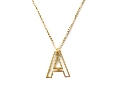 Alphabet Letter Necklace - Gold Silhouette Online Sale