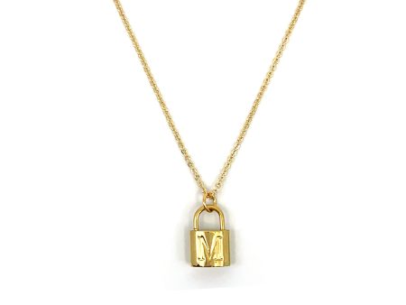 Alphabet Letter Necklace - Gold Padlock For Cheap