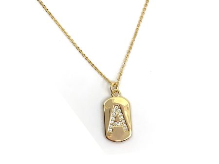 Alphabet Letter Necklace - Gold & Crystals Tag Online now