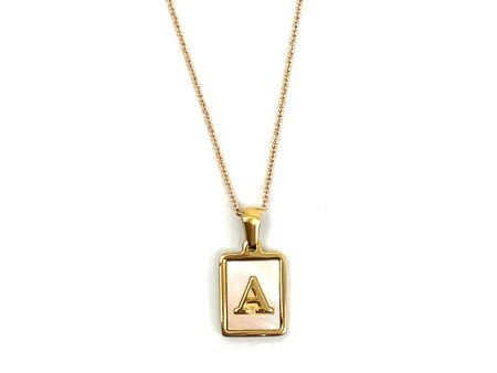 Alphabet Letter Necklace - Gold Mother of Pearl Online Sale