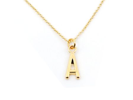 Alphabet Letter Necklace - Gold Small Single Supply